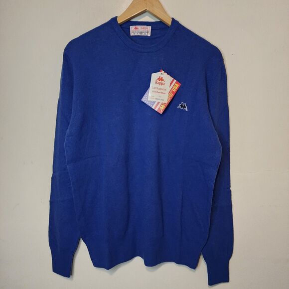 Vintage 70s Robe Di Kappa Wool Lambswool Blue Large New Deadstock - Picture 11 of 12